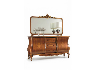 Sideboard met spiegel dressoir Sideboards houten kast meubels ladenkast bruin nieuw