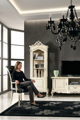 Klassieke woonwand set vitrine tv-meubel vitrines kast kasten 3-delig.