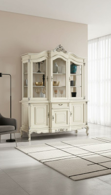 witte vitrine Italiaanse luxe meubels vitrines dressoir glazen kasten