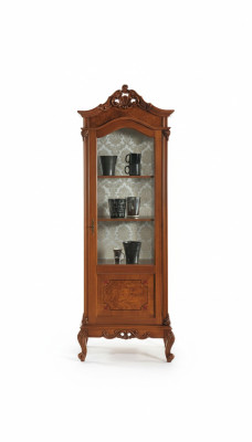 Houten vitrinekast glazen kast massief houten vitrine woonkamer meubilair dressoir