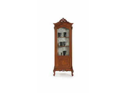 Houten vitrinekast glazen kast massief houten vitrine woonkamer meubilair dressoir