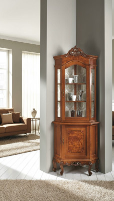 Kasten Houten Vitrinekasten van glas Kast van echt hout Woonkamermeubels Dressoir