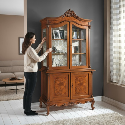 Vitrine Italiaanse luxe meubels Vitrines dressoir kast glas ontwerp kasten
