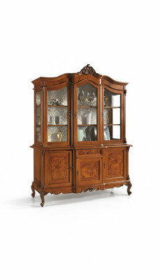 Vitrine glazen kast vitrine woonkamer hout dressoir Italiaanse meubels plank