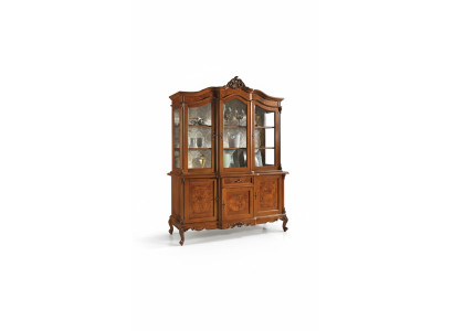 Vitrine glazen kast vitrine woonkamer hout dressoir Italiaanse meubels plank