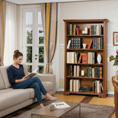 Boekenkast Italiaanse meubels plank houten kasten rekken vitrine dressoir.