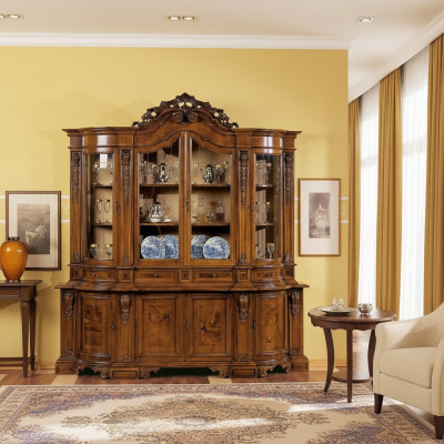 Vitrines Massief Houten Glas Kast Echt houten vitrine Woonkamer meubels Dressoir