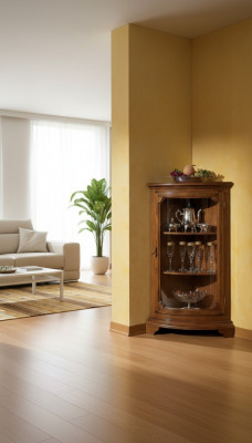 Woonkamer meubels Glaskast Vitrine Hout Vitrines Glas Kast Kasten Planken
