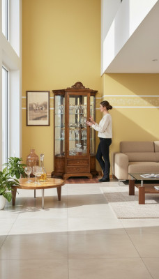 Meubel glazen vitrine houten vitrines glazen kasten planken Italië