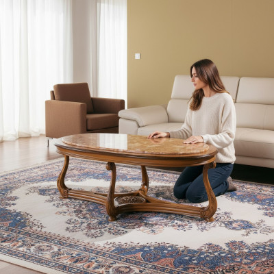 Ovale salontafel Houten tafels Bijzettafel Woonkamer Italiaanse meubels Tafel