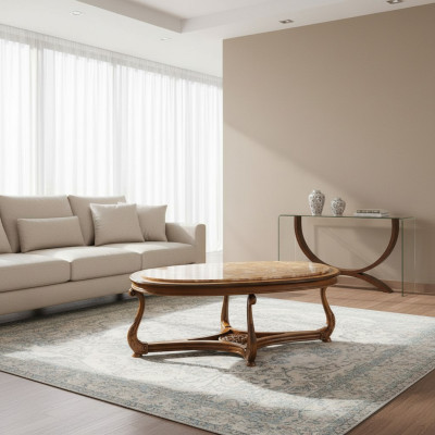Ovale salontafel Houten tafels Bijzettafel Woonkamer Italiaanse meubels Tafel
