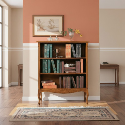 Woonkamer vitrinekast boekenplank dressoir klassiek meubilair planken hout  Woonkamer vitrinekast boekenplank dressoir klassieke meubels planken hout