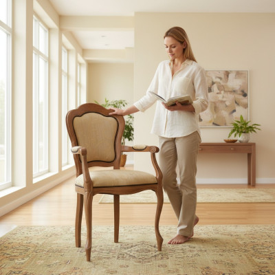 Klassieke stoelen Ontwerper Eetkamerstoel Luxe Houten Armstoel Houten Stoel Stoel