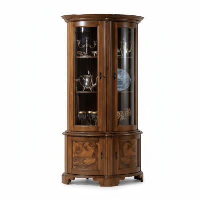 Meubel Glazen kast Vitrine Hout Vitrines Glas Kast Kasten Planken Italië