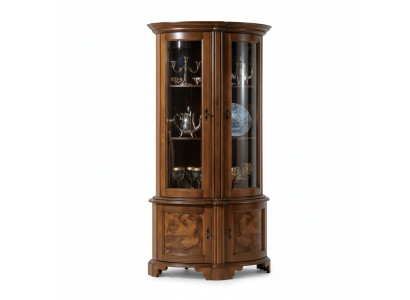 Meubel Glazen kast Vitrine Hout Vitrines Glas Kast Kasten Planken Italië
