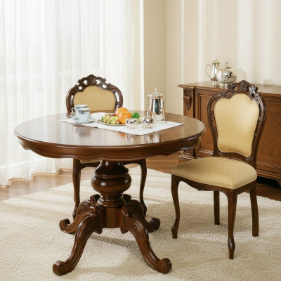 Ronde eettafel eetgroep eetkamer set meubilair tafel met stoelen 3-delige set