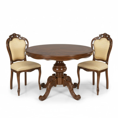 Ronde eettafel eetgroep eetkamer set meubilair tafel met stoelen 3-delige set