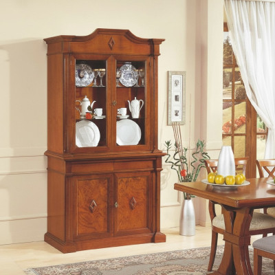 Meubel Glazen kast Vitrine Hout Vitrines Glas Kast Kasten Planken Italië