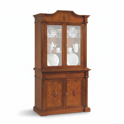 Meubel Glazen kast Vitrine Hout Vitrines Glas Kast Kasten Planken Italië