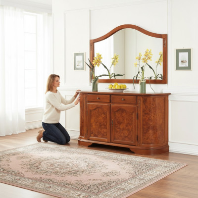 Garnituur Set 2-delig Dressoir Spiegelset Hout Dressoirs Buffetkast Meubel Kast
