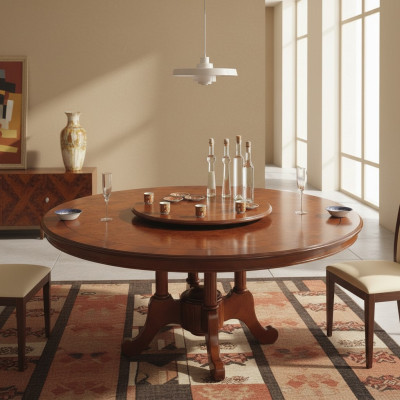 Ronde eettafel Italiaanse meubels Eettafel Tafels van hout Bruine tafels