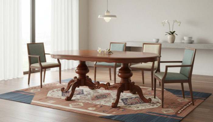 Tafel Ovale eettafel Italiaanse meubelen Eetkamertafels Hout Bruine tafels Nieuw