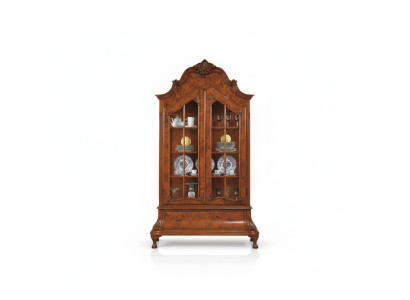 Glazen vitrines Woonkamer meubels Bruine vitrine Klassieke Italiaanse kast