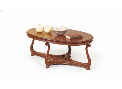 Ovale koffietafel bruin gelakt Bijzettafel Hout Salontafel Woonkamertafel