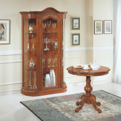 Woonkamertafel set met vitrinekast glazen kast dressoir compleet 2-delig. Nieuw