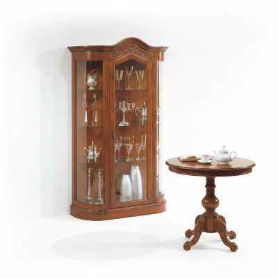 Woonkamertafel set met vitrinekast glazen kast dressoir compleet 2-delig. Nieuw