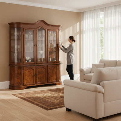 Dressoir Bruin Vitrine Glazen Kast Meubels Sideboard Kasten Vitrines Kasten