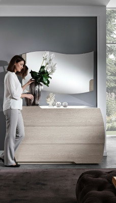 Dressoir met spiegelset, dressoirs houtgroep slaapkamer modern set nieuw