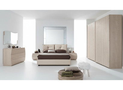 Luxe set 6-dlg. Slaapkamer Bed Nachtkastje Commode Spiegel Kledingkast Nieuw
