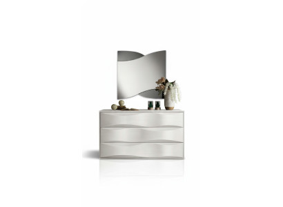 Luxe set commode met spiegel, commode console set hout modern design wit.