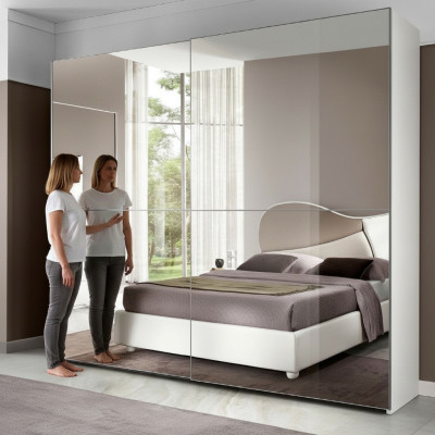 Spiegelkast Kledingkast Zweefdeurkasten Hout Ontwerp Modern Kast