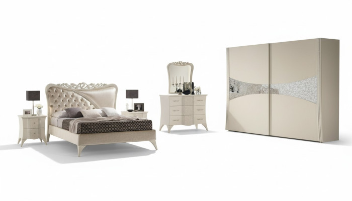 Slaapkamer Bed Nachtkastje Console Kledingkast Modern Hout Luxe Set 6-delig.