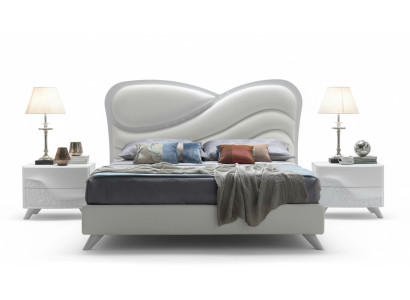 Tweepersoonsbed Bed Bedframe Bedframes Wit Dubbel Modern Luxe Italië Stijl Nieuw