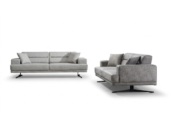 Sofa set 3+3 seater set Bank Banken Leer Bekleding Ontwerp Zitmodern