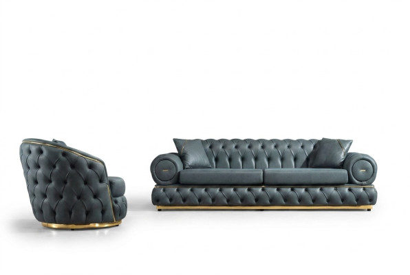 Bankstel 3+1 zits bankstel bank banken leer fauteuil luxe Chesterfield