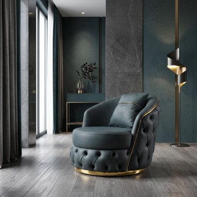 Fauteuil Chesterfield Zit Barok Rococo Design Modern Woonkamer Bekleding Troon
