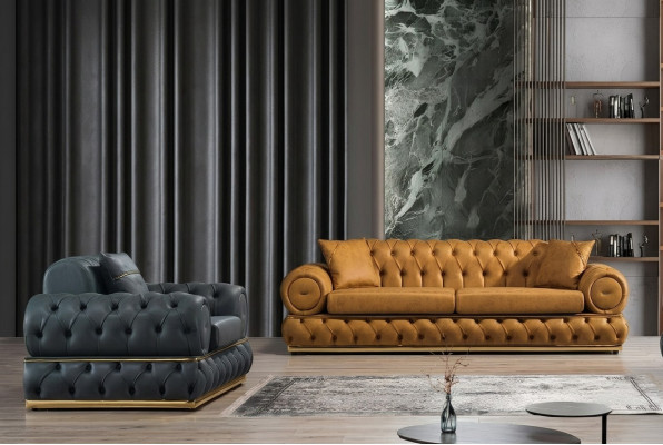 Luxe Chesterfield bankstel 3+1 zitsbankstel bank fauteuil banken bekleding