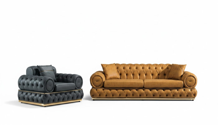 Luxe Chesterfield bankstel 3+1 zitsbankstel bank fauteuil banken bekleding