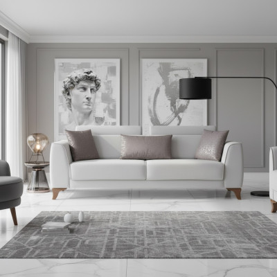 Bankstel 3-zits Designbanken Bekleding Zitontwerp Driepersoons Modern Stofmeubilair Nieuw
