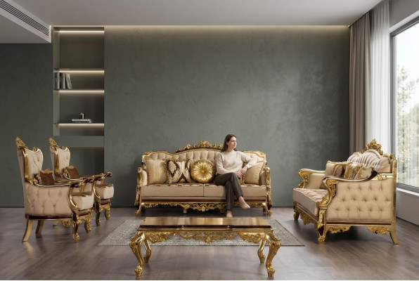 Sofa set 3+3+1+1 Zitsbank Salontafel Bank Bank Fauteuil Set 5-delig