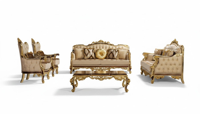 Sofa set 3+3+1+1 Zitsbank Salontafel Bank Bank Fauteuil Set 5-delig