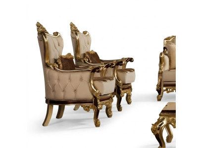 Fauteuil Design Gestoffeerde Bank Barok Chesterfield Stof Woonkamer Nieuw Oorfauteuil