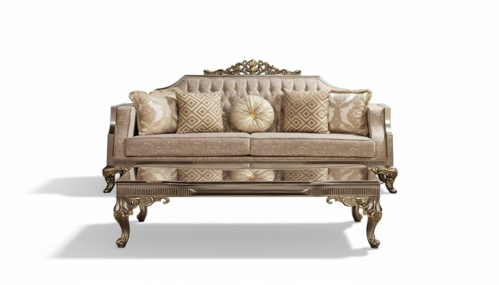 Driepersoons bank 3-zits bank Bankstellen Stof Barok Rococo Bank Ontwerp woonkamer
