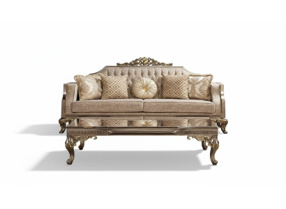 Driepersoons bank 3-zits bank Bankstellen Stof Barok Rococo Bank Ontwerp woonkamer