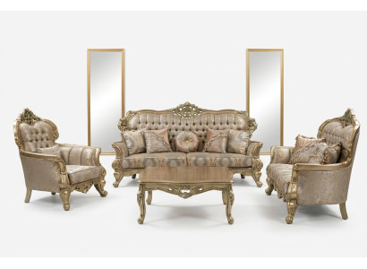 Klassieke driezitsbank Sofa 3-zitsbanken Stof Stijl Barok Woonkamer Stoel Nieuw