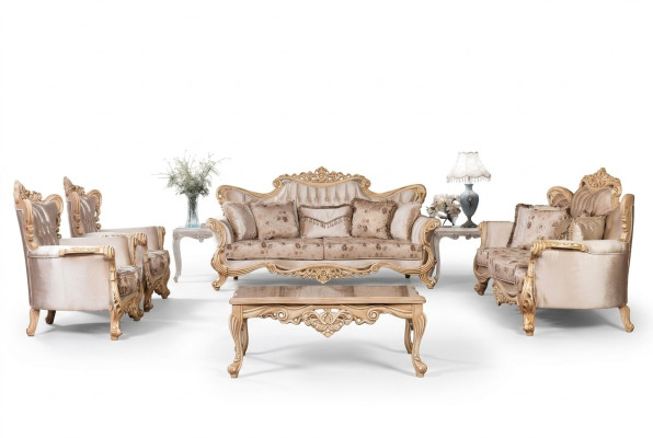 Sofagroep 3+3+1+1 zitsbank salontafel set bank bankstel banken set 5-delig